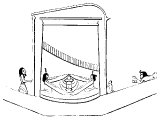 Egyptian sacred boat with an Ark